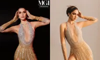 Màn &quot;đụng hàng&quot; đỉnh cao của 2 Hoa hậu quốc tế trong thiết kế dạ hội cắt xẻ táo bạo