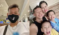 Thủ môn Tấn Trường hạnh phúc trở về nhà bên vợ con, tận hưởng ngày tháng được &quot;xả trại&quot;