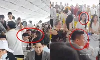 Thêm khoảnh khắc Đoàn Văn Hậu và Doãn Hải My &quot;tình bể bình&quot; trong đám cưới Hồ Tấn Tài