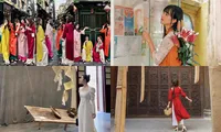 Giới trẻ Hà Nội &quot;đu trend&quot; diện áo dài chụp ảnh khắp phố phường, Tết đến thật gần rồi!
