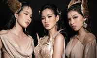 Hoa hậu Đỗ Thị Hà cùng 2 Á hậu khoe thần thái ngút ngàn trong ảnh hậu trường BST Nữ thần