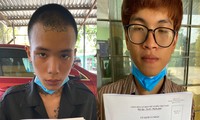 Thành và Giang tại cơ quan công an.