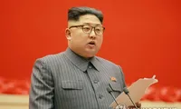 Chủ tịch Kim Jong-un phát biểu trong hội nghị ngày 21/12. Ảnh: Yonhap