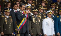 Tổng thống Maduro phát biểu trước khi bị tấn công. Ảnh: EPA