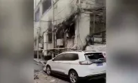 Hiện trường vụ nổ. Ảnh: Weibo