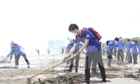 Bãi biển Đà Nẵng ngập rác sau mưa ngập lịch sử, ngàn thanh niên chung tay dọn dẹp