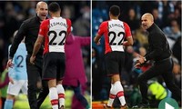 HLV Pep Guardiola có vẻ muốn khiêu khích Nathan Redmond.