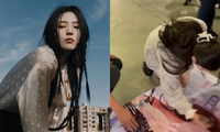 Han So Hee khiến fan Thái &quot;tan chảy&quot; vì không ngại quỳ gối ký tên cho người hâm mộ tại sân bay