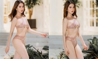 Ngọc Trinh lại thả dáng trong bộ bikini mỏng và hở tới nỗi không thể xuống nước