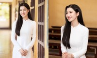 Xuýt xoa trước nhan sắc của Á hậu Phương Nhi trong tà áo dài trắng: Chuẩn &quot;nữ thần đồng phục&quot;!