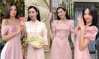 Bốn Hoa hậu Đỗ Mỹ Linh, Tiểu Vy, Đỗ Thị Hà và Thanh Thủy “đụng hàng” đầu năm