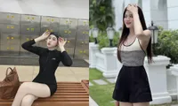 Sở hữu vóc dáng siêu đẹp nhưng Đỗ Thị Hà lại chọn đồ bơi kín bưng khi đi học bơi