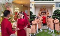 Lễ ăn hỏi của Midu: Cô dâu chú rể hạnh phúc giữa dàn bê tráp trai xinh gái đẹp