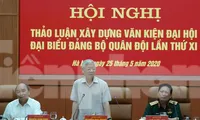 Tổng Bí thư, Chủ tịch nước, Bí thư Quân ủy T.Ư Nguyễn Phú Trọng phát biểu chỉ đạo hội nghị, sáng 25/5. Ảnh: Nguyễn Minh