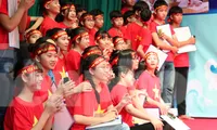 Các em học sinh ở huyện Gia Vĩnh, Ninh Bình tham gia cuộc thi