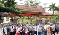 Thí sinh Thái Bình kết thúc kỳ thi tuyển sinh vào lớp 10 công lập - Ảnh: Hoàng Long