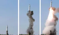 Ba giai đoạn tên lửa Triều Tiên rời bệ phóng ngày 21/5/2017. Nguồn: BBC.