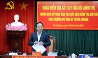 Đoàn Kiểm tra của Bộ Chính trị làm việc với Ban Thường vụ Tỉnh ủy Tuyên Quang