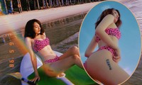 Bảo Anh khoe vòng ba căng mẩy với bikini họa tiết da báo