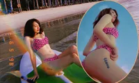Bảo Anh khoe vòng ba căng mẩy với bikini họa tiết da báo