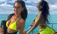 Hậu diện bikini ‘bốc lửa’ đón sinh nhật, Bella Hadid nổi bật trên phố với đôi chân dài 