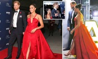 Meghan Markle diện đầm đỏ lộng lẫy, nắm tay Hoàng tử Harry không rời trên thảm đỏ