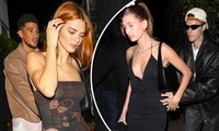 Hailey Bieber ‘thả rông’ sexy cùng chồng ăn tối với Kendall Jenner và bạn trai