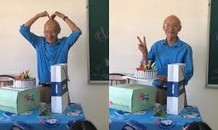 Thầy giáo 74 tuổi tạo hình dễ thương 'đốn tim' học trò