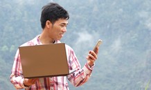 Chàng trai dò sóng học online trên núi Tây Côn Lĩnh