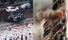 Người dân lật nghiêng ô tô đỗ chắn đường, nhường cho xe cứu hỏa đi