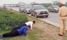 Cảnh sát giao thông Bắc Giang nói gì về clip phạt lái xe chống đẩy?