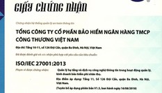 VBI được cấp chứng nhận hệ thống quản lý an toàn thông tin