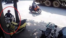 Trộm bất lực vì xe SH khoá bánh trước