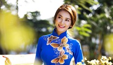 Ngọc Trinh, Linh Chi dịu dàng trong áo dài xuân