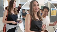 Angelina Jolie cố không khóc khi chia tay con trai Maddox tại Hàn Quốc