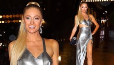Paris Hilton mặc váy xẻ cao hớ hênh tới dự tiệc của Kim 'siêu vòng ba'