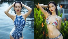 Top 16 Hoa hậu Trái đất Hà Thu khoe vóc dáng nóng bỏng với bikini