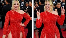Siêu mẫu ngoại cỡ Iskra Lawrence diện đầm xẻ cao 'bất tận' trên thảm đỏ Cannes