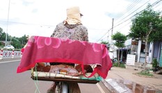 Mẹ bỏ con vào lồng sắt đi bán vé số