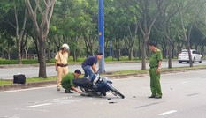 CSGT bị 'quái xế' tông văng phải khâu 6 mũi trên đầu