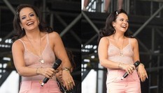 Lily Allen diện áo ren xuyên thấu lộ ngực phản cảm tại lễ hội âm nhạc