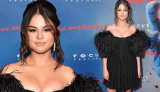 Selena Gomez diện đầm trễ vai o ép vòng một quá đà