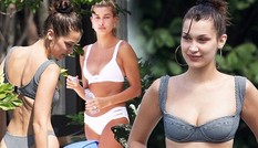 Bella Hadid, Hailey Baldwin khoe dáng gợi tình ở Miami