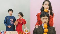 Ngạn và Hà Lan 'Mắt Biếc' diện áo dài tình tứ mừng xuân