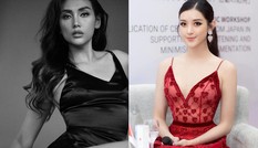 Huyền My - Võ Hoàng Yến diện váy cổ chữ V xẻ sâu gợi cảm, khoe thần thái 'vạn người mê'