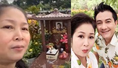 NSND Hồng Vân mang bánh kem đến mộ nghệ sĩ Anh Vũ để chúc mừng sinh nhật gây xúc động
