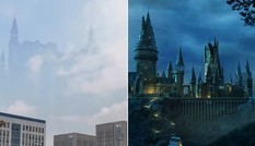 Nóng trên mạng: Trường Hogwarts của Harry Potter lơ lửng trên bầu trời Trung Quốc?