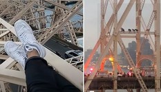 Thanh niên leo lên cột cầu cao chót vót làm loạn giờ tan tầm, hóa ra để quay livestream