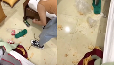 Dân mạng phẫn nộ vụ nhóm khách du lịch cố tình đổ rác bừa bãi ra phòng khách sạn Vũng Tàu