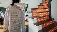 Nỗi “ám ảnh” với môn Toán: Hội “nhất quỷ nhì ma” in cả loạt công thức lên áo mặc